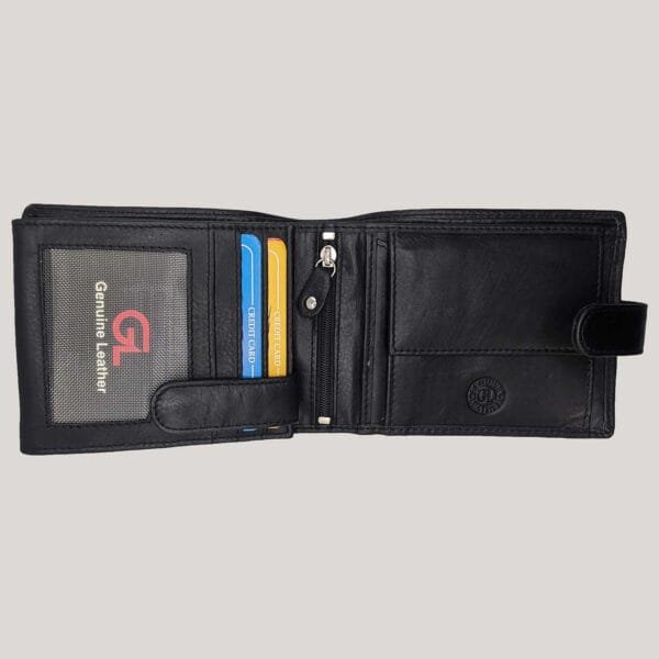 Klasikinė vyriška odinė piniginė GL - juoda (2)