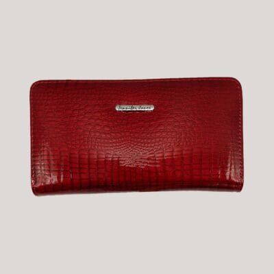 Moteriška odinė piniginė-delninė Jennifer Jones - raudona