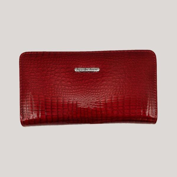 Moteriška odinė piniginė-delninė Jennifer Jones - raudona