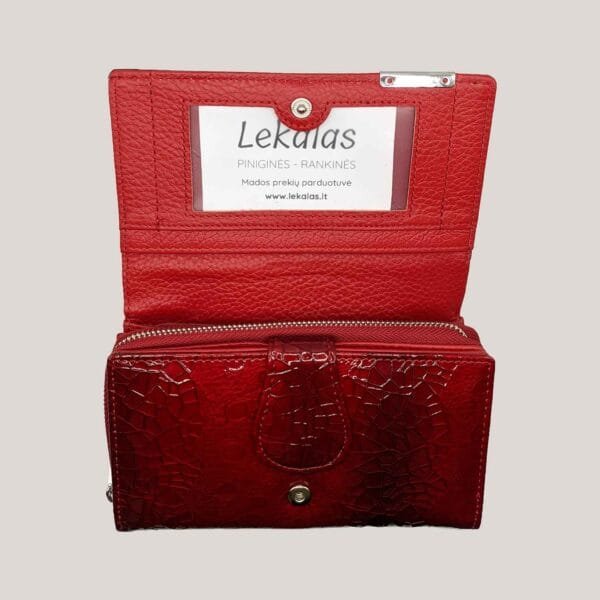 Odinė piniginė moterims Jennifer Jones - raudona (2)