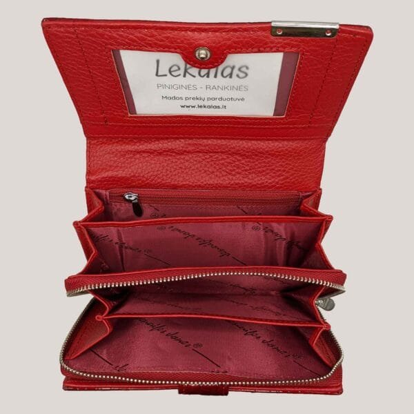 Odinė piniginė moterims Jennifer Jones - raudona (4)