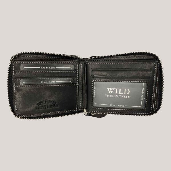 Vyriška odinė piniginė Wild Things Only juoda (2)