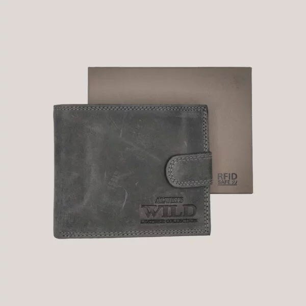 Men's leather wallet Always Wild grey