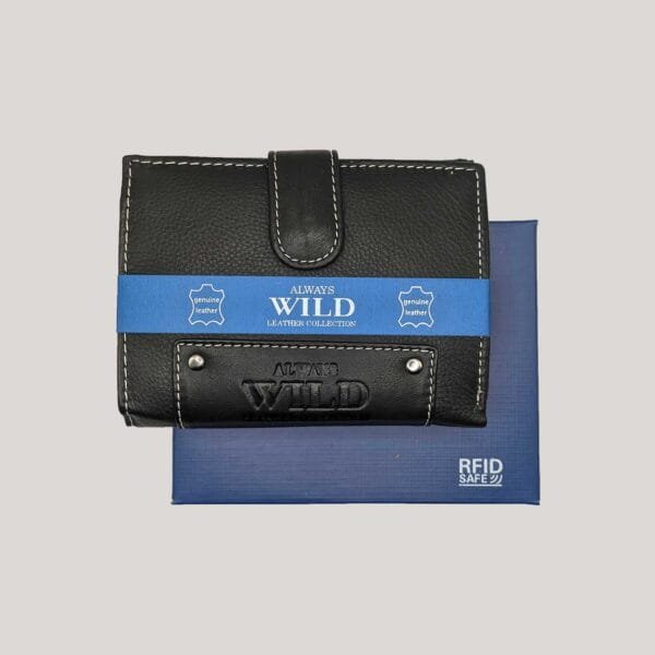 Vyriška odinė piniginė Always Wild - juoda