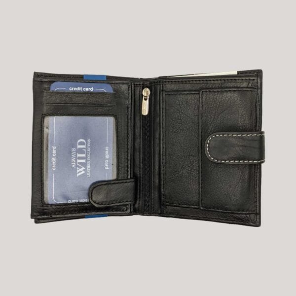Vyriška odinė piniginė Always Wild - juoda (2)
