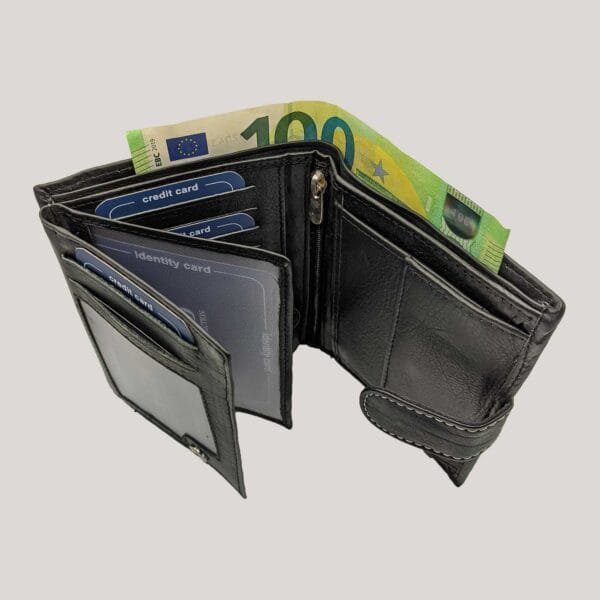 Vyriška odinė piniginė Always Wild - juoda (5)