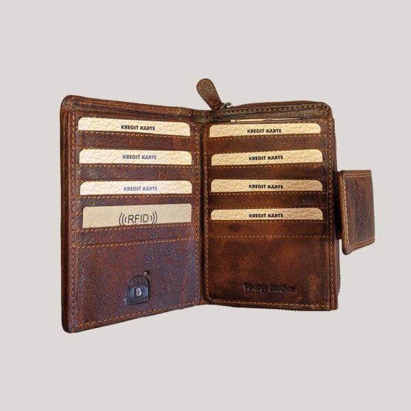 Didelė odinė piniginė Bull Burry - ruda (2)