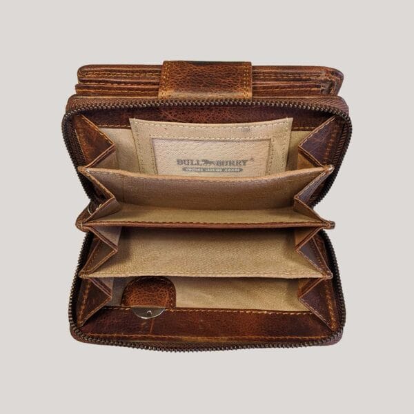 Didelė odinė piniginė Bull Burry - ruda (5)