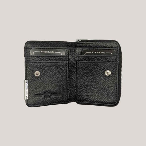 Maža odinė piniginė Jennifer Jones - juoda (2)