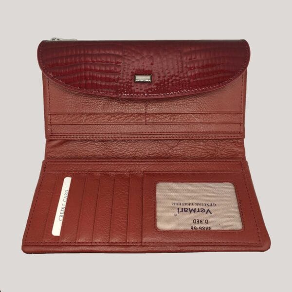 Moteriška odinė piniginė Vermari - vyšninė (2)