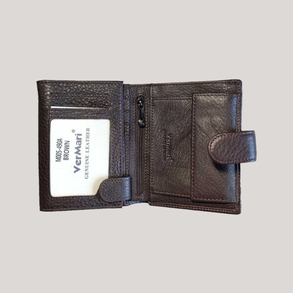 Vyriška odinė piniginė Vermari ruda (2)