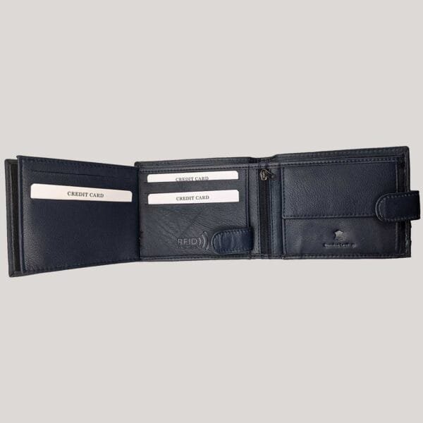 Vyriška odinė piniginė Always Wild - mėlyna (4)