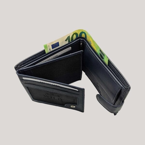 Vyriška odinė piniginė Always Wild - mėlyna (5)