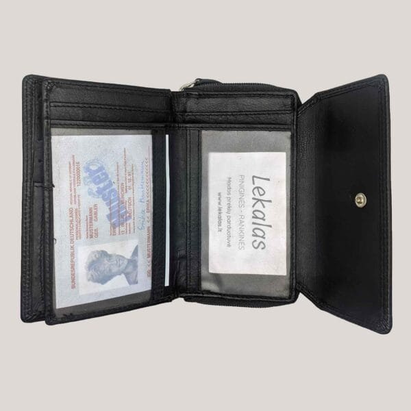 Moteriška odinė piniginė Money Maker juoda (4)