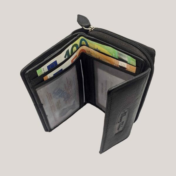 Moteriška odinė piniginė Money Maker juoda (6)