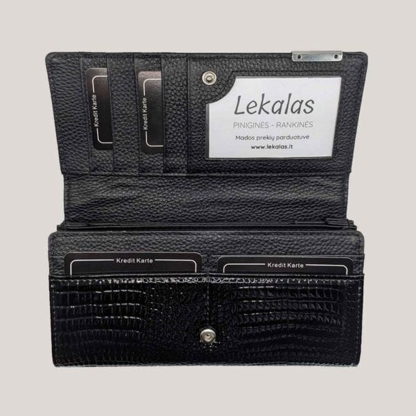 Moteriška odinė piniginė Jennifer Jones - juoda (2)