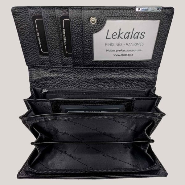 Moteriška odinė piniginė Jennifer Jones - juoda (3)