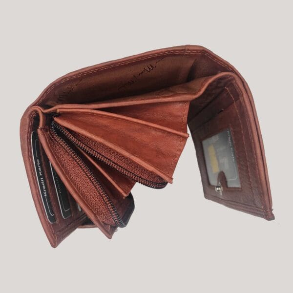 Odinė piniginė moterims Money Maker ruda Odinė piniginė moterims Money Maker ruda