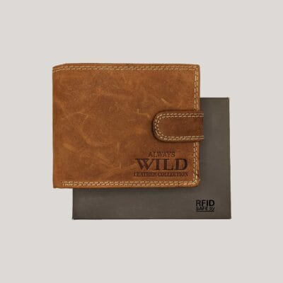 Vyriška odinė piniginė Always Wild - šviesiai ruda