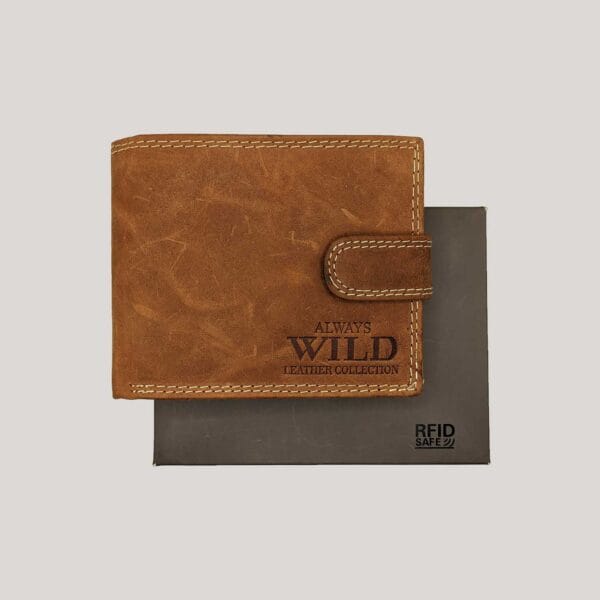 Vyriška odinė piniginė Always Wild - šviesiai ruda