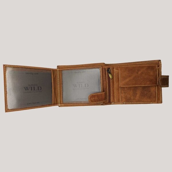 Vyriška odinė piniginė Always Wild - šviesiai ruda (3)