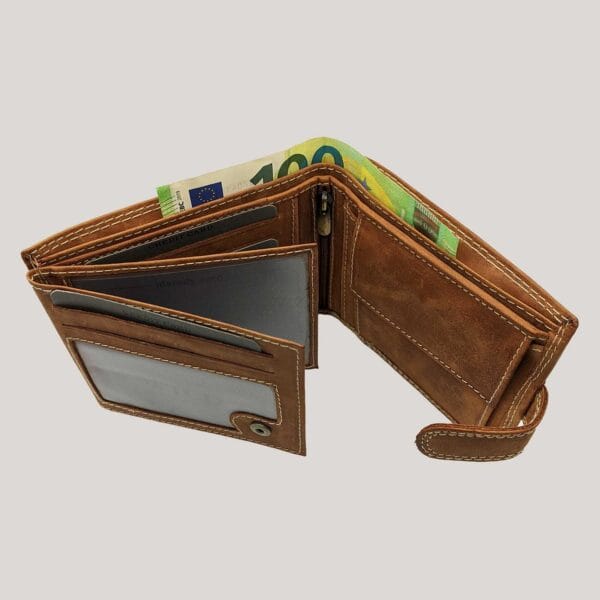 Vyriška odinė piniginė Always Wild - šviesiai ruda (5)