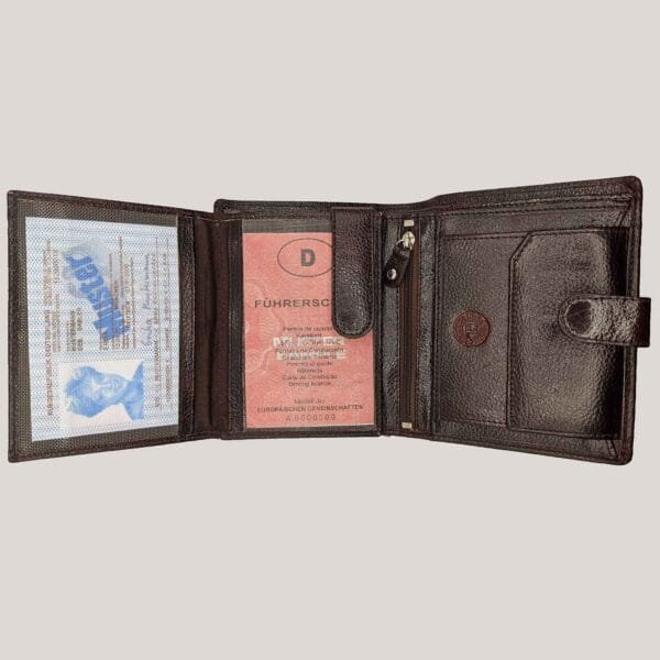 Odinė piniginė Genuine Leather ruda (3)