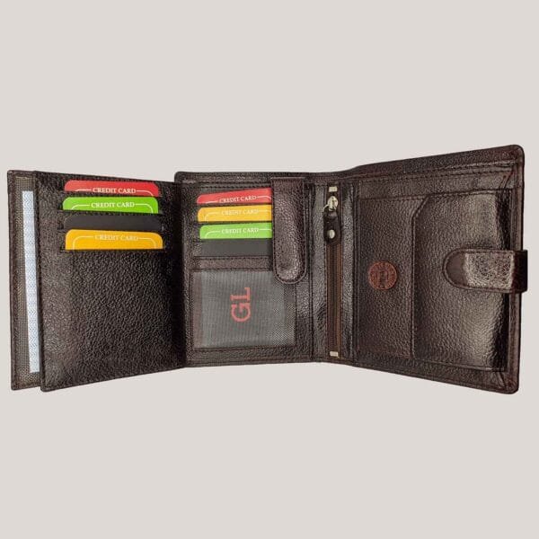 Odinė piniginė Genuine Leather ruda (4)