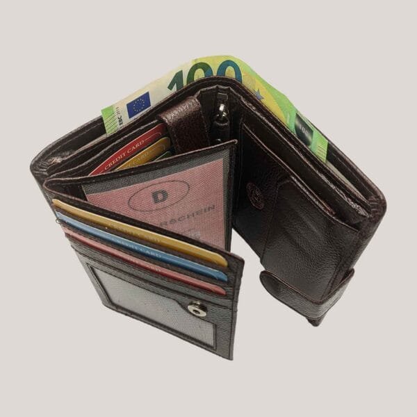 Odinė piniginė Genuine Leather ruda (5)