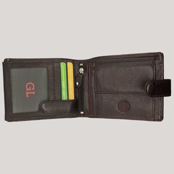 Klasikinė vyriška odinė piniginė GL - ruda (2)