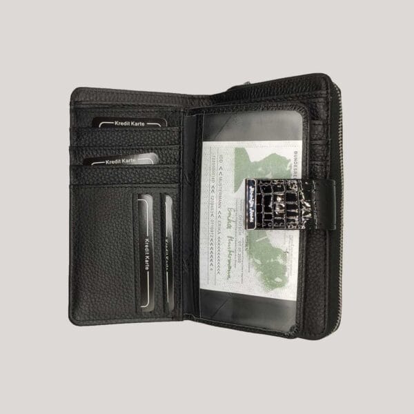 Moteriška odinė piniginė Jennifer Jones - juoda (2)