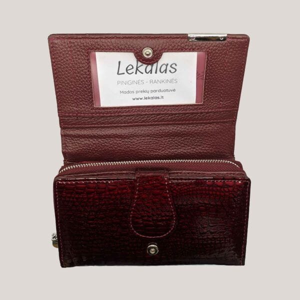 Odinė piniginė moterims Jennifer Jones - bordo (2)