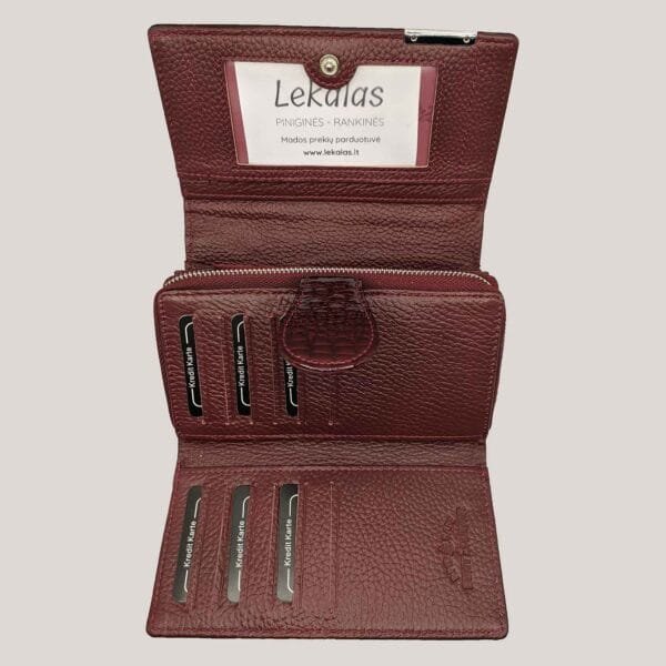 Odinė piniginė moterims Jennifer Jones - bordo (3)