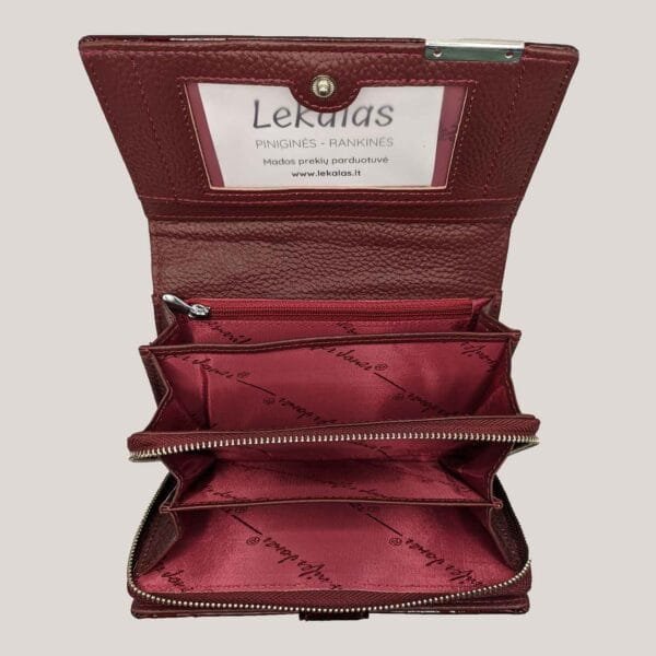 Odinė piniginė moterims Jennifer Jones - bordo (4)