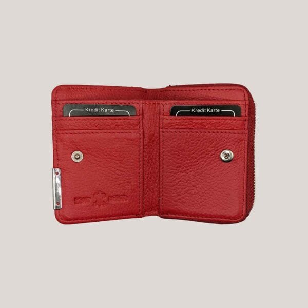 Maža odinė piniginė Jennifer Jones - raudona (2)