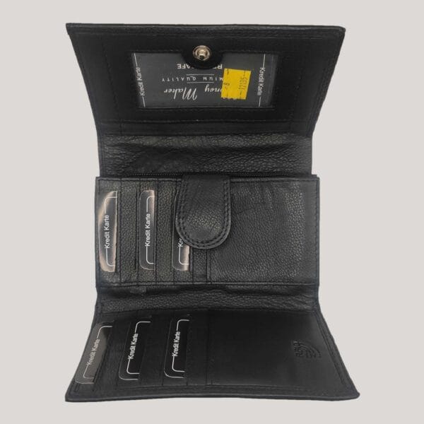 Odinė piniginė moterims Money Maker juoda (3) Odinė piniginė moterims Money Maker juoda (3)