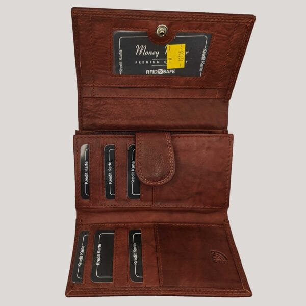 Odinė piniginė moterims Money Maker ruda (3)