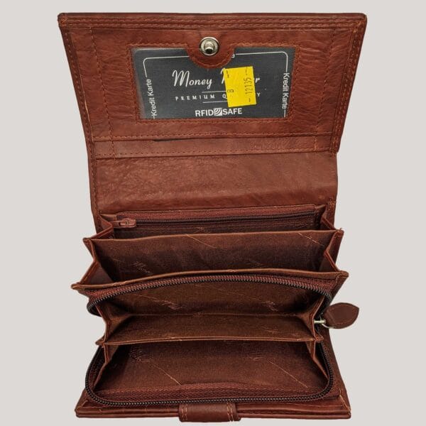 Odinė piniginė moterims Money Maker ruda (4)