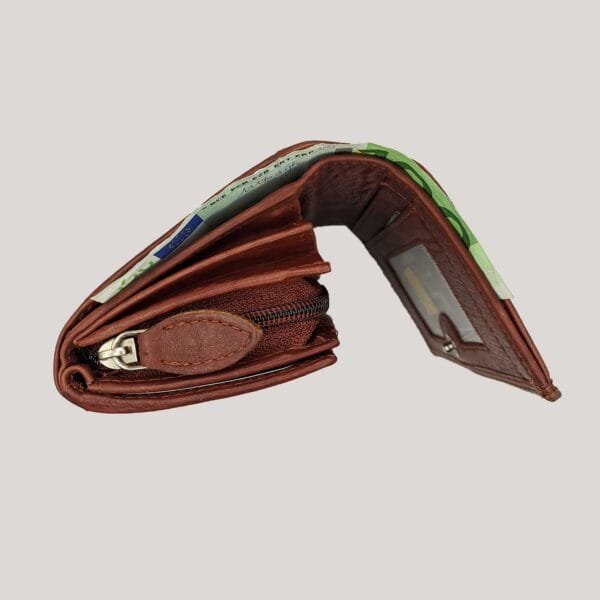 Odinė piniginė moterims Money Maker ruda (5)