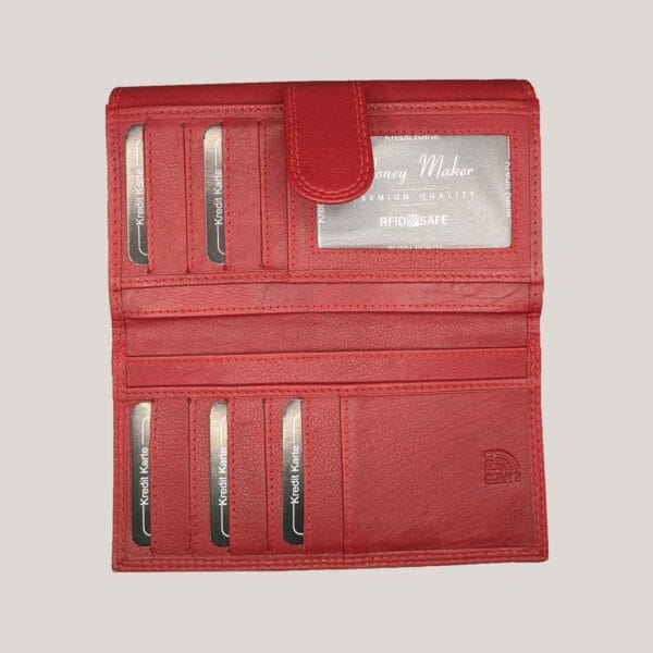 Moteriška odinė piniginė Money Maker - raudona (5)