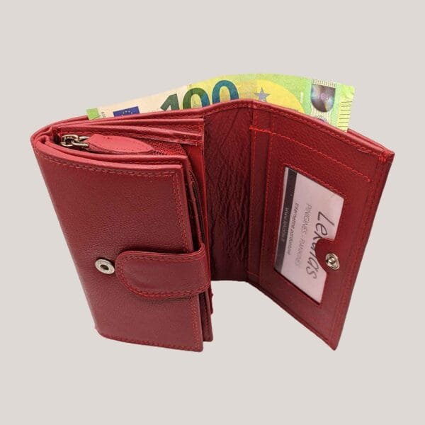 Moteriška odinė piniginė Money Maker - raudona (5)