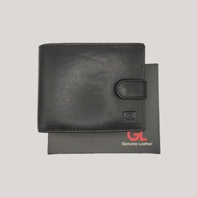 Klasikinė odinė piniginė vyrams GL - juoda