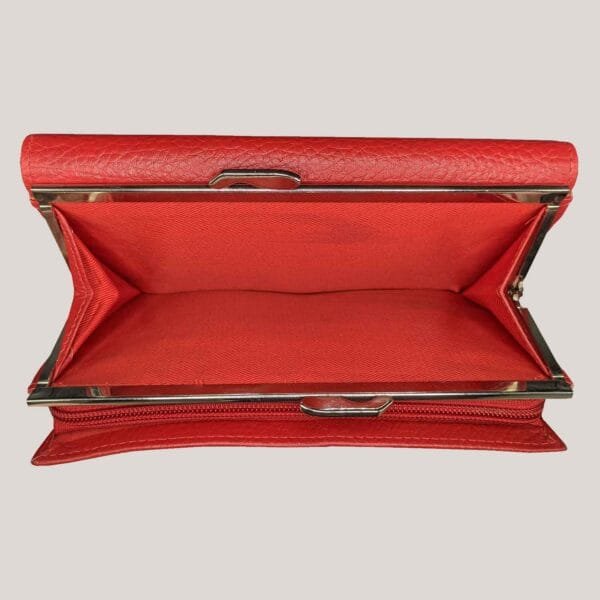 Klasikinė moteriška odinė piniginė GL - raudona (5)