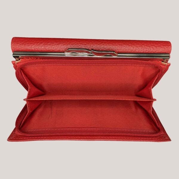 Klasikinė moteriška odinė piniginė GL - raudona (6)