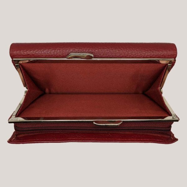 Klasikinė moteriška odinė piniginė GL - bordo (5)