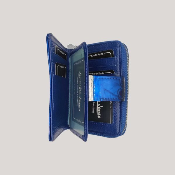 Maža odinė piniginė Jennifer Jones mėlyna (2)