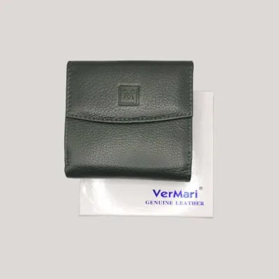 Maža odinė piniginė Vermari žalia