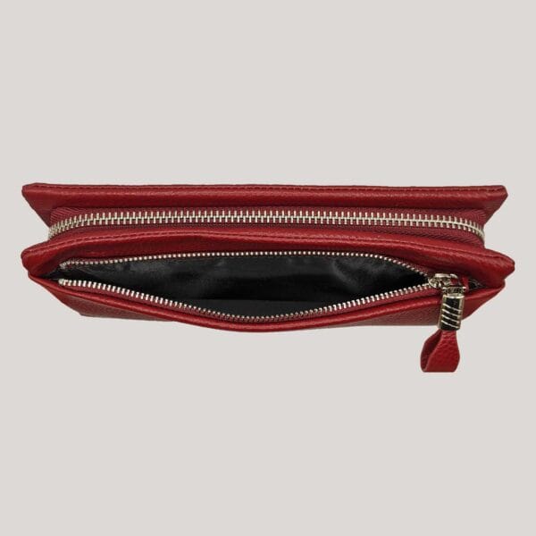 Moteriška odinė piniginė-delninė Vermari - raudona (3)