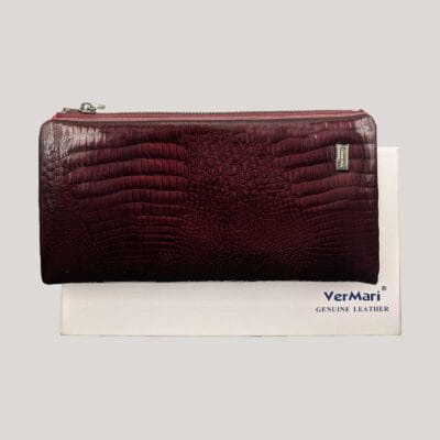 Moteriška odinė piniginė Vermari - bordo