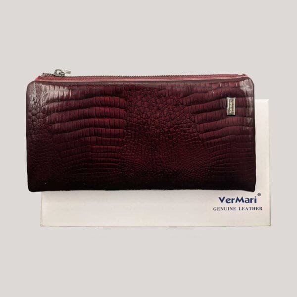 Moteriška odinė piniginė Vermari - bordo